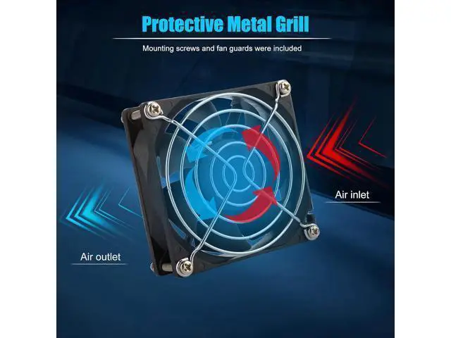 Alt view image 5 of 6 - 2-Pack 80mm x 25mm DC 12 Volt Fans 2-Pin Brushless Replacement Cooling Fan