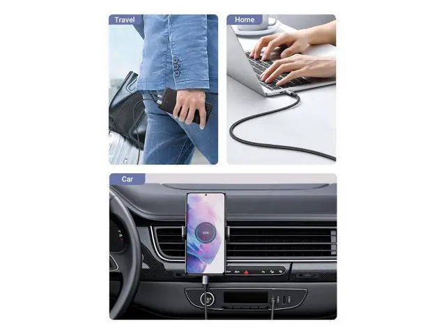 Alt view image 3 of 7 - USB to USB C Cable, Car Carplay Cable USB A to Type C Cable Fast Charging Braided USB C Cord Compatible with iPhone 16/16 Plus/16 Pro/15, Samsung Galaxy S24/S23, Pixel 8/7, 1.6FT