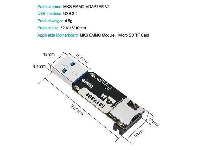 Alt view image 2 of 4 - MKS EMMC 32G Memory Expansion Card+MKS EMMC-ADAPTER V2 USB 3.0 Card Reader For Neptune 4/4 Pro/4 Plus/4 MAX