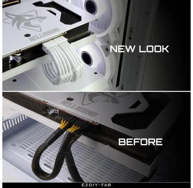 Alt view image 3 of 7 - PCIE 8-Pin Female to 8-Pin (6+2) Male Power Supply Adapter Extension Cable for Graphics Card or PCIE Device 11.8 inch (30 cm)-All White