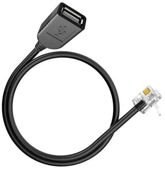 Main image of USB to Rj9 Female to Male, 4p4c 4-Pin Adapter, Compatible with Most Avaya Landline Phones (RJ9 Male to USB female30cm)