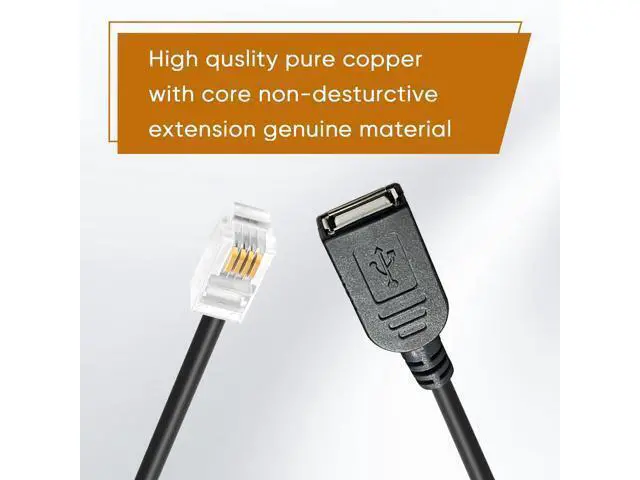 Alt view image 5 of 6 - USB to Rj9 Female to Male, 4p4c 4-Pin Adapter, Compatible with Most Avaya Landline Phones (RJ9 Male to USB female30cm)