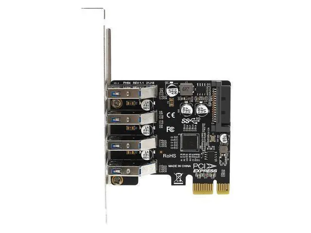 Alt view image 2 of 4 - PCIe USB 3.0 HUB Adapter USB 3.0 PCI Express Adapter 4 Port USB 3.0 PCI-E Expansion Card 5Gbps Controller Converter for Computer
