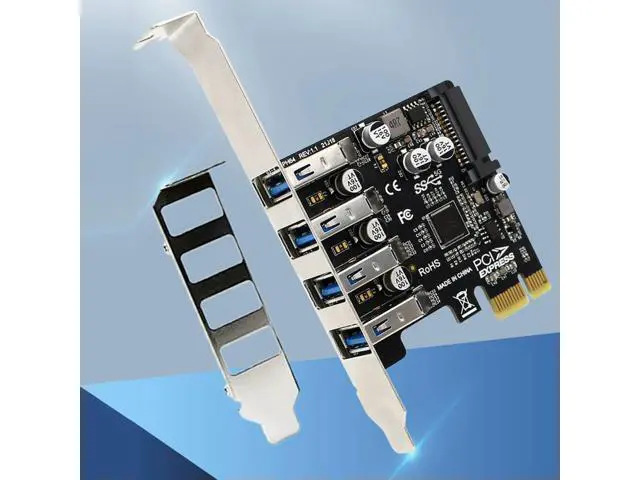 Alt view image 3 of 4 - PCIe USB 3.0 HUB Adapter USB 3.0 PCI Express Adapter 4 Port USB 3.0 PCI-E Expansion Card 5Gbps Controller Converter for Computer