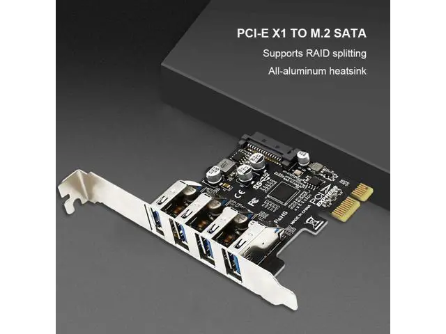 Alt view image 4 of 4 - PCIe USB 3.0 HUB Adapter USB 3.0 PCI Express Adapter 4 Port USB 3.0 PCI-E Expansion Card 5Gbps Controller Converter for Computer