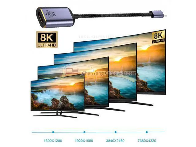 Alt view image 4 of 7 - CY USB4 USB-C Type-C Source to Female HDMI 2.0 Cable Display 8K 60HZ UHD 4K HDMI Male Monitor