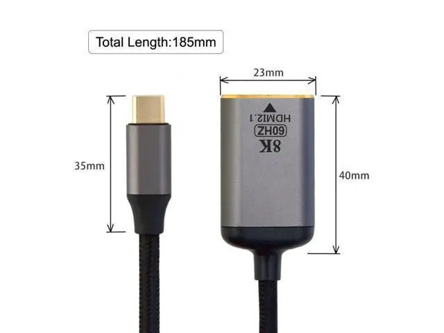 Alt view image 5 of 7 - CY USB4 USB-C Type-C Source to Female HDMI 2.0 Cable Display 8K 60HZ UHD 4K HDMI Male Monitor
