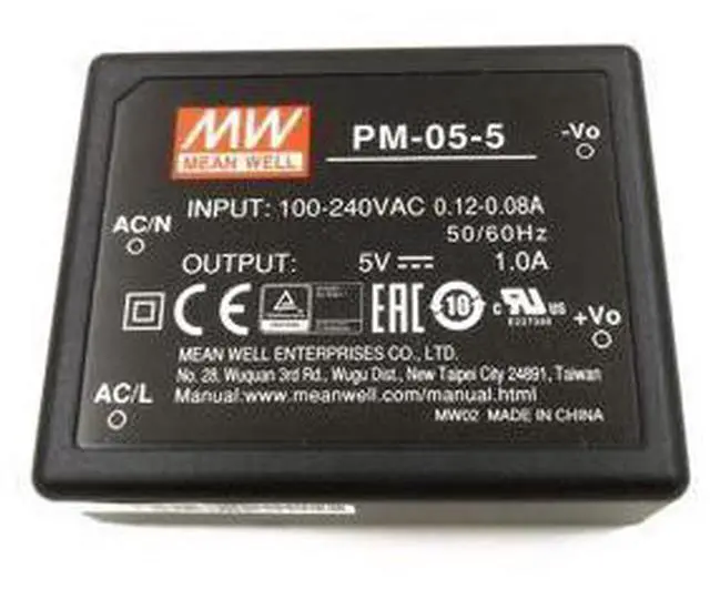 Main image of MW PM-05-5 5V 1A 5W Green Open Frame Single Output Switching Power Supply
