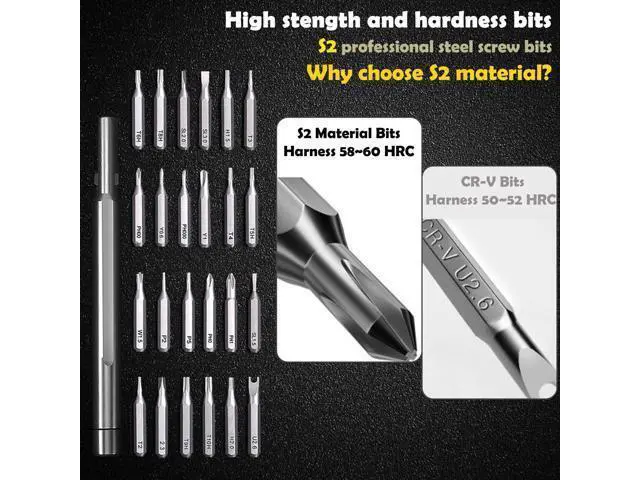 Alt view image 2 of 7 - Precision Screwdriver Set, 27 in 1 Small Screwdriver Set Magnetic, Mini S2 Steel Bits with Tweezers, Magnetic Mini Repair Tool Kit for Laptop, Phone, PC, Glasses, Watch, Electronic