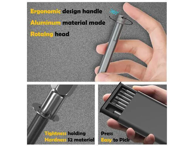 Alt view image 3 of 7 - Precision Screwdriver Set, 27 in 1 Small Screwdriver Set Magnetic, Mini S2 Steel Bits with Tweezers, Magnetic Mini Repair Tool Kit for Laptop, Phone, PC, Glasses, Watch, Electronic
