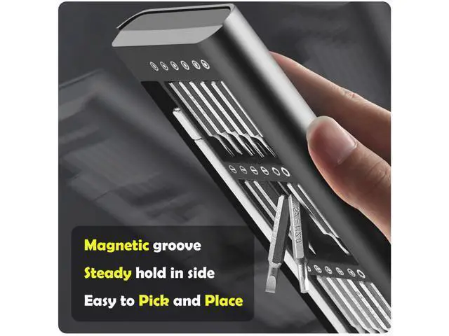 Alt view image 5 of 7 - Precision Screwdriver Set, 27 in 1 Small Screwdriver Set Magnetic, Mini S2 Steel Bits with Tweezers, Magnetic Mini Repair Tool Kit for Laptop, Phone, PC, Glasses, Watch, Electronic