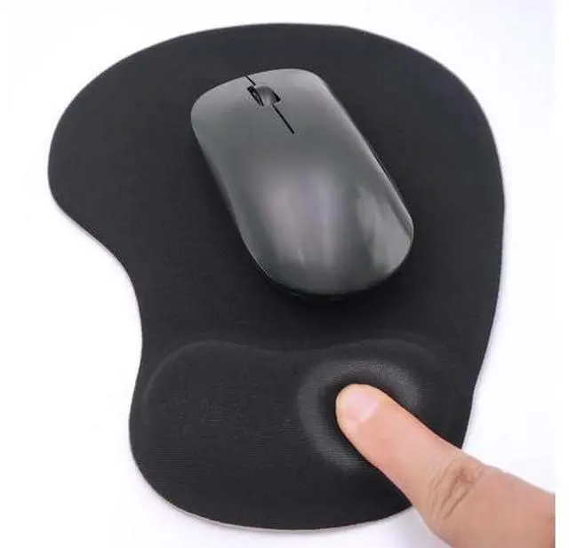 Main image of Ergonomic Mouse Pad with Wrist Rest, Gel Wrist Support Mousepad, Pain Relief Laptop Computer Mouse Pad, Non-Slip Mouse Pads for Office & Home (Black)
