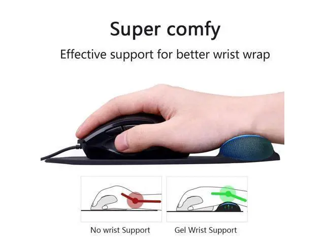 Alt view image 3 of 7 - Ergonomic Mouse Pad with Wrist Rest, Gel Wrist Support Mousepad, Pain Relief Laptop Computer Mouse Pad, Non-Slip Mouse Pads for Office & Home (Black)