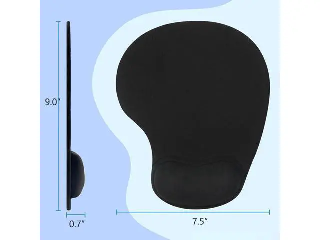 Alt view image 6 of 7 - Ergonomic Mouse Pad with Wrist Rest, Gel Wrist Support Mousepad, Pain Relief Laptop Computer Mouse Pad, Non-Slip Mouse Pads for Office & Home (Black)