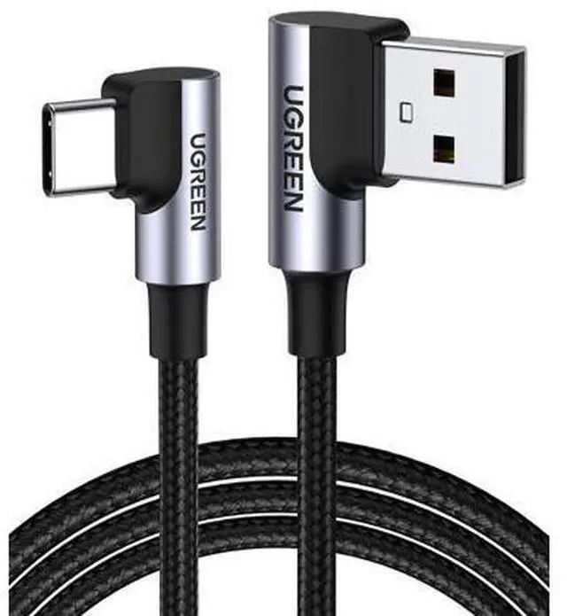 Main image of USB to USB C Cable 90 Degree USB C Fast Charging Cord Compatible with iPhone 17/16/16 Plus/16 Pro/16 Pro Max/15/Samsung Galaxy S10/S10+/Pixel 9/6a/LG G8/G7/Pixel/Switch, etc, 1.6FT