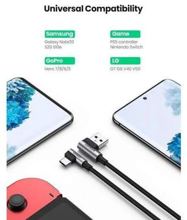 Alt view image 5 of 7 - USB to USB C Cable 90 Degree USB C Fast Charging Cord Compatible with iPhone 17/16/16 Plus/16 Pro/16 Pro Max/15/Samsung Galaxy S10/S10+/Pixel 9/6a/LG G8/G7/Pixel/Switch, etc, 1.6FT