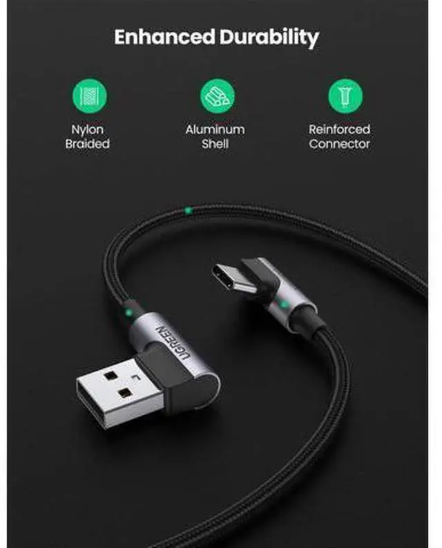 Alt view image 7 of 7 - USB to USB C Cable 90 Degree USB C Fast Charging Cord Compatible with iPhone 17/16/16 Plus/16 Pro/16 Pro Max/15/Samsung Galaxy S10/S10+/Pixel 9/6a/LG G8/G7/Pixel/Switch, etc, 1.6FT