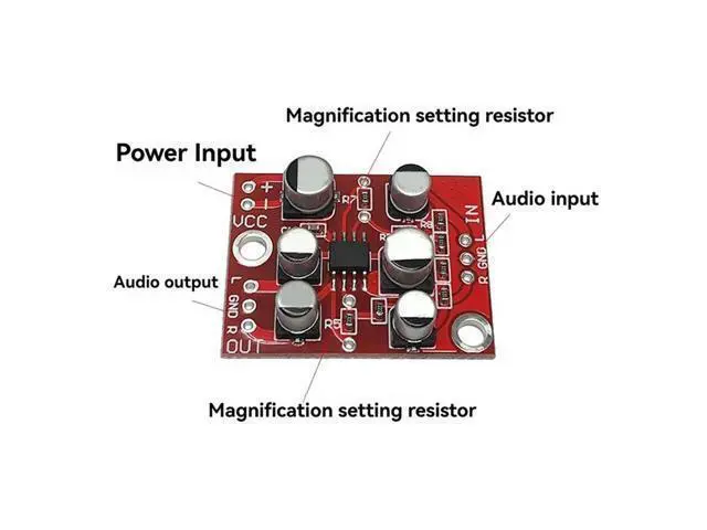 Alt view image 3 of 4 - 10PCS DC 5V-15V AD828 Stereo Preamp Preamplifier Module AMP Module Microphone Preamp Module