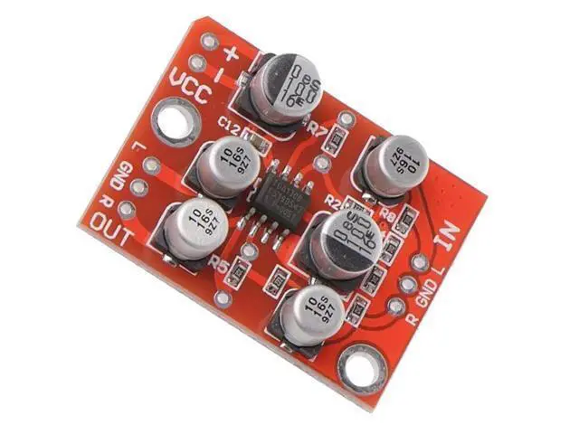 Alt view image 2 of 4 - 10PCS DC 5V-15V AD828 Stereo Preamp Preamplifier Module AMP Module Microphone Preamp Module