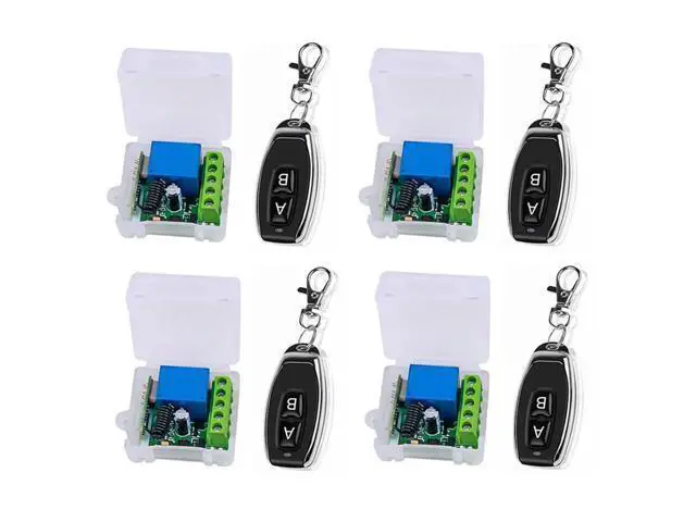 Alt view image 2 of 4 - 4X DC 12V Single Channel Relay Module Universal Wireless Switch RF Relay Receiver + 2 CH Remote Controller