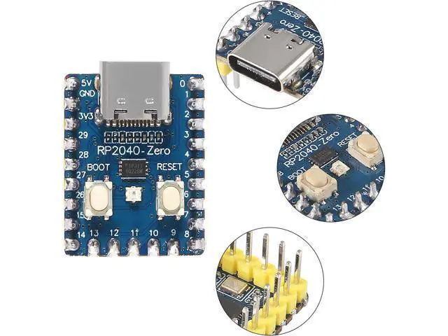 Alt view image 3 of 7 - 3PCS RP2040-Zero RP2040 USB-C Connector Compatible with Raspberry Pi Microcontroller PICO Development Board Module Dual-core Cortex M0+ Processor 2MB Flash Support C/C++ MicroPython