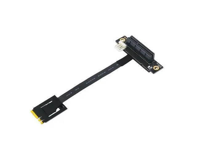 Alt view image 2 of 6 - Add On Card 270 Degree M.2 NGFF Dual Key A-E To PCI-E 4X Adapter Cable 4P FDD Power Connector M2 Key A/E to PCI Express X4 Riser