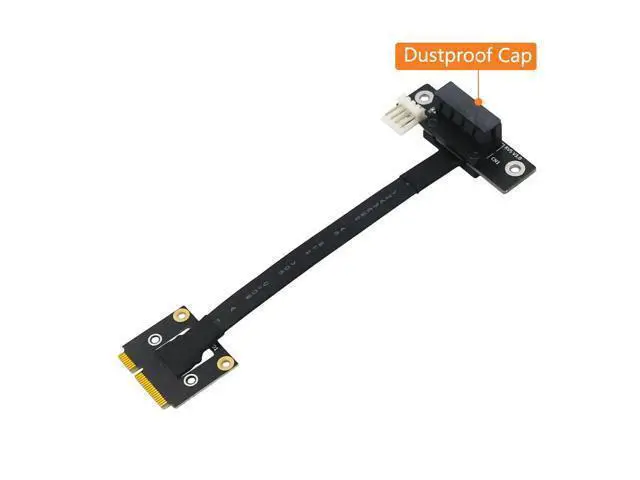 Alt view image 3 of 6 - Add On Cards 270 Degree Mini PCIe To PCI-E 1X Adapter Cable Mini PCI Express to PCI-E X1 Riser 4Pin Power Connector for Extender