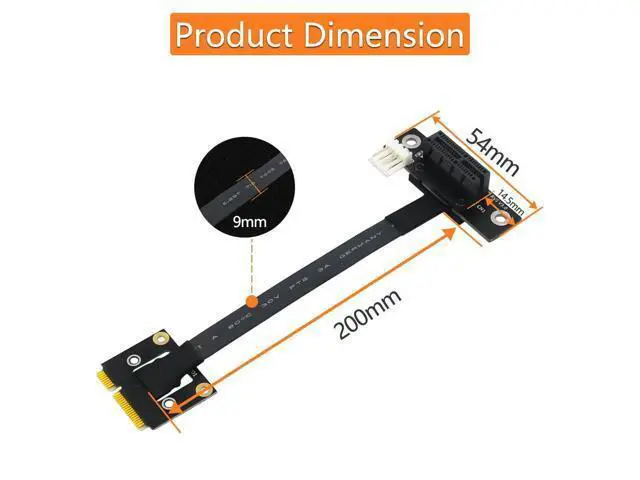 Alt view image 6 of 6 - Add On Cards 270 Degree Mini PCIe To PCI-E 1X Adapter Cable Mini PCI Express to PCI-E X1 Riser 4Pin Power Connector for Extender
