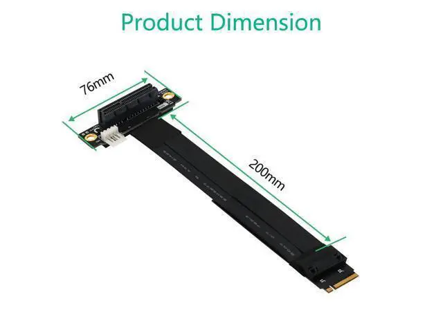 Alt view image 4 of 6 - Riser PCIe x4 3.0 Extension Cable PCI Express 4x To M.2 NVMe M Key 2230 2242 2260 2280 Riser Card Gen 3.0 Extender Cable 32G/bps