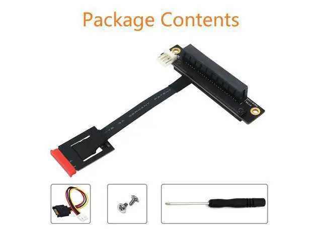 Alt view image 6 of 6 - PCIE Riser 270 degree M.2 NGFF Dual Key A-E To PCI-E 8X Adapter Cable Converter 4P FDD Power Connector for PCI-E Tester Extender