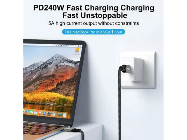 Alt view image 4 of 5 - USB4 Cable, with Thunderbolt 4 Cable, 240W Charging, 40Gbps Data, 8K @ 60Hz 4K120Hz HDR, PD3.1, USB C to USB C Cable, M1 M2 M3 SSD Laptops Monitor