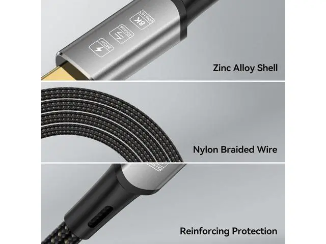Alt view image 5 of 5 - USB4 Cable, with Thunderbolt 4 Cable, 240W Charging, 40Gbps Data, 8K @ 60Hz 4K120Hz HDR, PD3.1, USB C to USB C Cable, M1 M2 M3 SSD Laptops Monitor