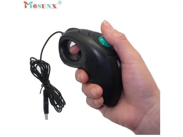Alt view image 4 of 5 - Computer Peripherals 2.4GHz Wired USB Handheld Mouse Finger Using Optical Track Ball Mouse 1000DPI Gaming Mouse Jun24