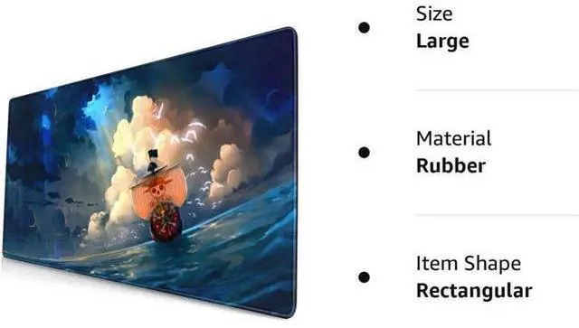Alt view image 7 of 7 - Anime One Piece Extended Gaming Mouse Pad with Stitched Edges Large Mouse pad with Non-Slip Rubber Base for Work & Gaming Office & Home 31.5x15.7inch