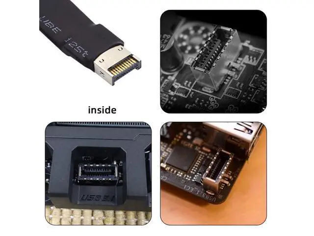 Alt view image 4 of 4 - CY Cable USB 3.2 Type-E IDC 20Pin Front Panel Header Male to Female Extension Cable 20Gbps