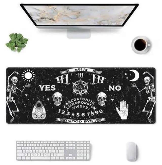 Alt view image 2 of 5 - Gothic Skull Mouse Pad Extended Large Gaming Mouse Pad XL Stitched Edges for Gamer Home Office 31.5 X 11.8 Inch