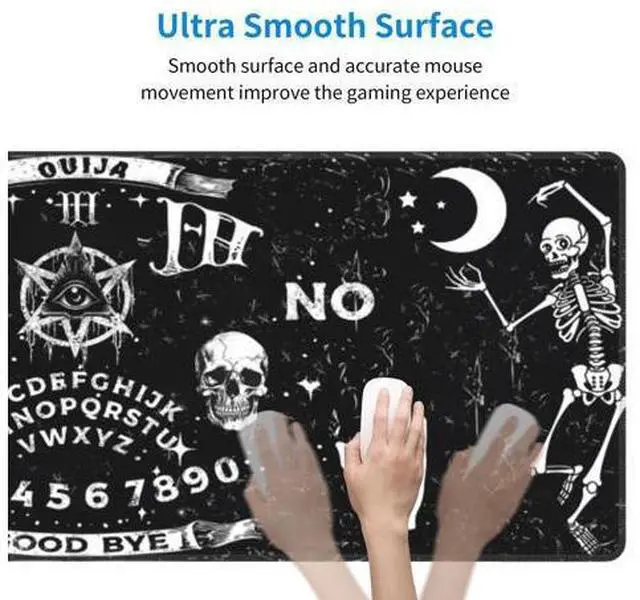 Alt view image 4 of 5 - Gothic Skull Mouse Pad Extended Large Gaming Mouse Pad XL Stitched Edges for Gamer Home Office 31.5 X 11.8 Inch