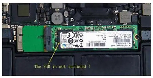 Alt view image 5 of 6 - 10 pieces 64GB 128GB 256GB 512GB M.2 NGFF SSD + Adapter Card Replace 2012 MacBook Air A1465 A1466 64G 128G 256G 512G SSD Adapter
