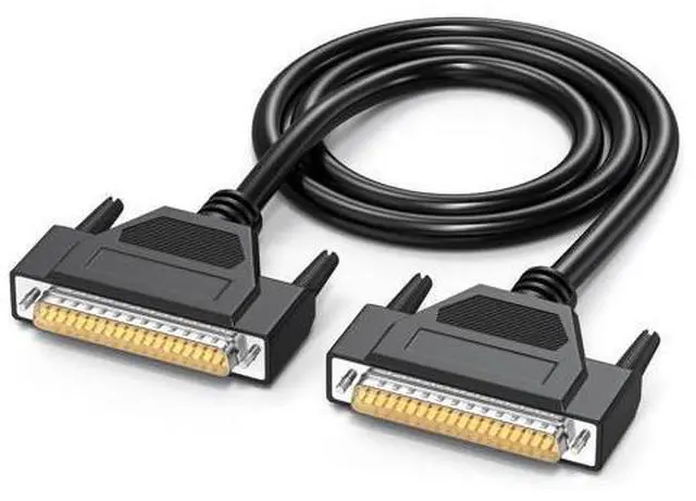 Main image of JUXINICE DB37 Cable Copper D-Sub 37 Pin Cord Shielded, D-Sub 37Pin Male to Male Cord 5FT, DB37 Extension Cable- Black 5'