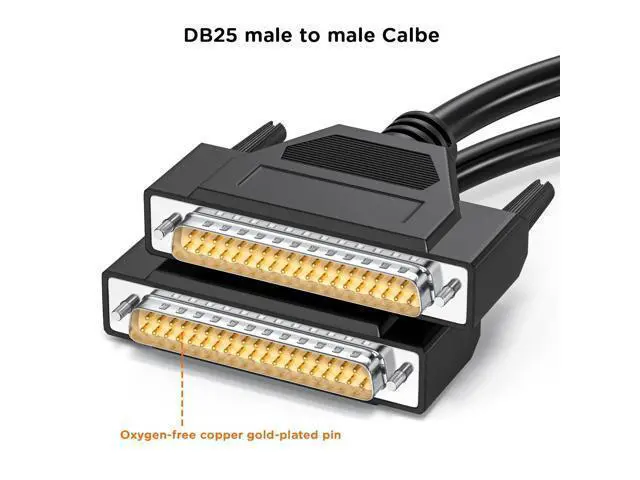 Alt view image 2 of 5 - JUXINICE DB37 Cable Copper D-Sub 37 Pin Cord Shielded, D-Sub 37Pin Male to Male Cord 5FT, DB37 Extension Cable- Black 5'
