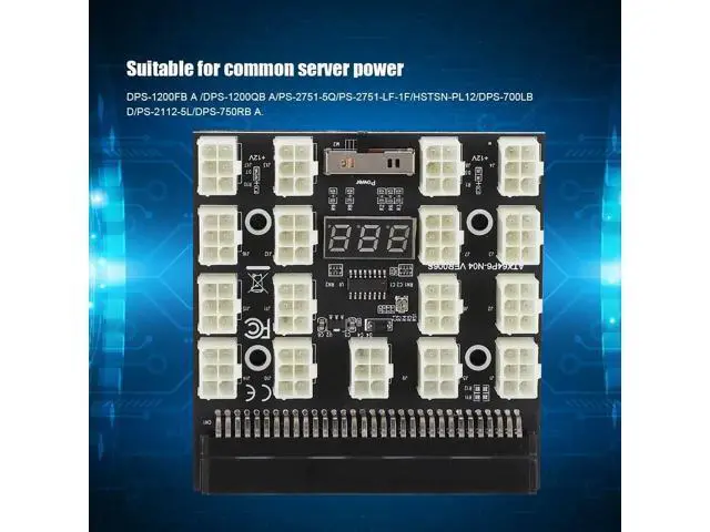 Alt view image 5 of 5 - Mining GPU/PSU Power Supply Board 1600W 12V 17x 6pin PCI E Mining Server Power Supply for for DPS 1200FB A/DPS 1200QB A/PS 2751 5Q/PS 2751 LF 1F/HSTSN PL12/DPS 700LB D/PS 2112