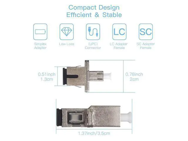 Alt view image 5 of 5 - Duogalia 4 Pack SC to LC Female to Female Fiber Optic Adapter Connector Hybrid Simplex Multimode/Singlemode Optical Adapter, Flange-Type Adapter