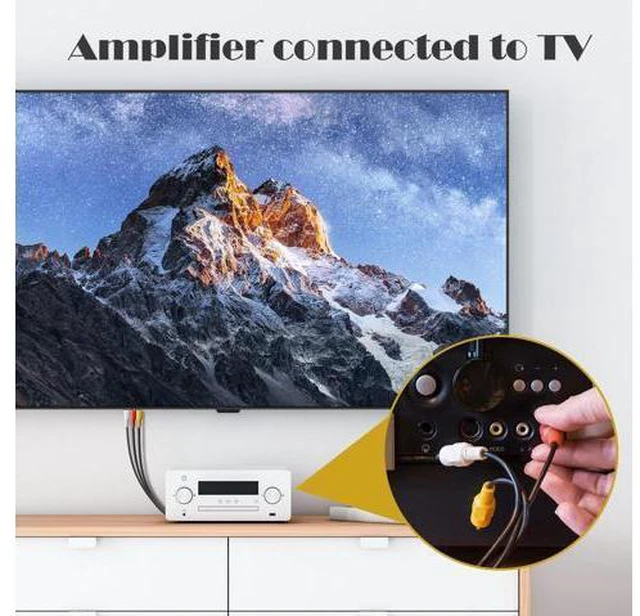 Alt view image 4 of 5 - Spofit 3RCA Cable 10Pack 6ft Audio Video Composite 3-Male to 3-Male DVD Cable for TV, VCR, DVD