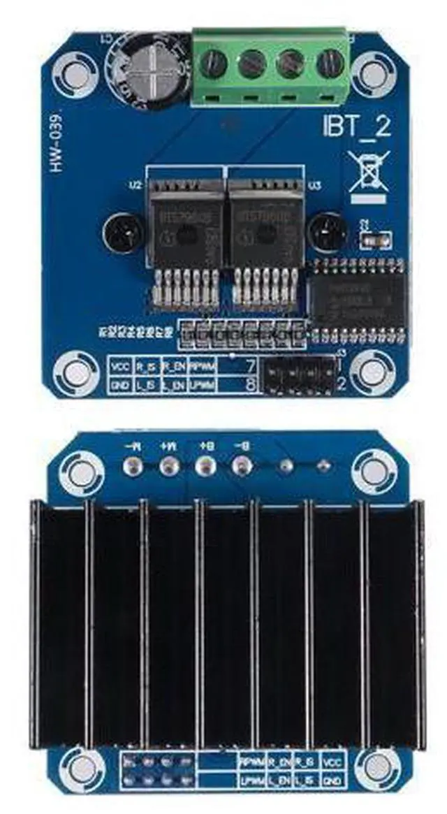 Alt view image 4 of 5 - 5PCS BTS7960 DC Stepper Motor Driver Module 43A Current Limit Control Module H-Bridge PWM Smart Car Board Compatible with Raspberry Pi Smart Car