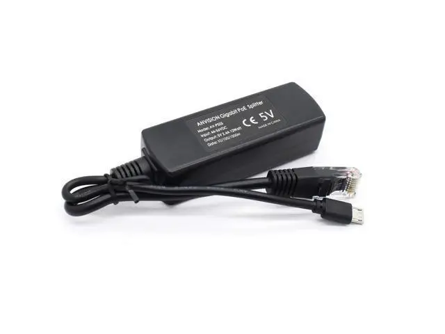 Alt view image 3 of 5 - ANVISION 2-Pack Gigabit PoE Splitter, 48V to 5V 2.4A Micro USB Ethernet Adapter, Compatible with Raspberry Pi 3B+, IP Camera and More