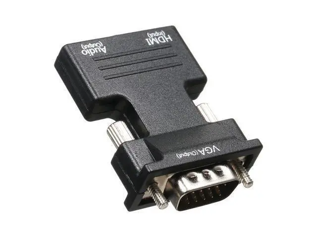 Alt view image 5 of 5 - HD Male to VGA Female Adapter with 3.5mm Audio Port Support 1920*1080 Resolution Independent Audio Output