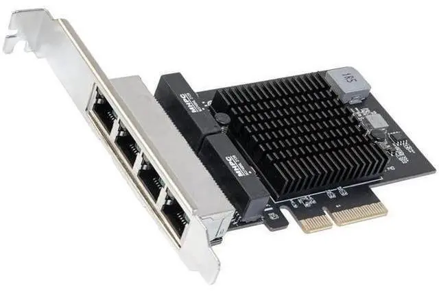 Main image of Quad 2.5 Gigabit Ethernet PCI Express PCI-E Network Interface Card 10/100/1000/25000 Mbps RJ45 LAN Realtek RTL8125 Chipset, Black (SI-PEX24077)