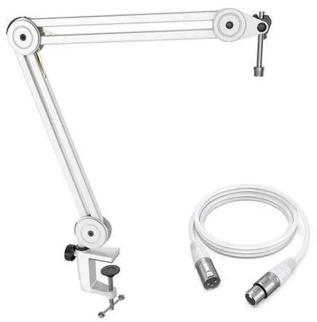 Main image of Deuninker Microphone Boom Arm Kit, Metal Heavy Duty Mic Stand with 3/8" to 5/8" Threads Screw & 10ft Balanced XLR Cable for Podcasting Recording, Streaming & Recording-BM63W+L9W