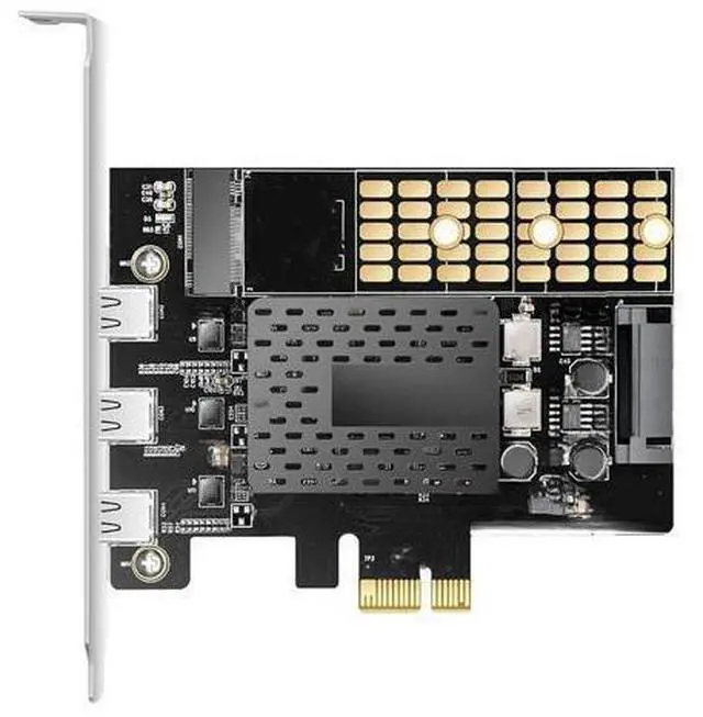 Main image of Expansion Card PCIE X1 To 3 Port Type C with Built In M.2 Solid State Disk Adapter Card Supports 2280 SSD USBC M2 SATA