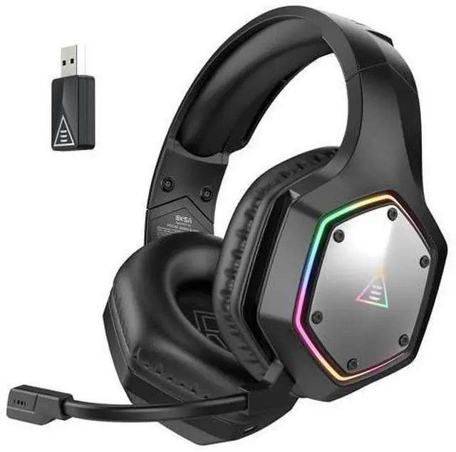 Main image of EKSA Wireless Headset for PC PS4 PS5 Computer - 7.1 Surround Sound, AI Intelligent Noise Cancelling Microphone(ENC), Low Latency 2.4G USB Dongle, 36 Hour Battery, Game/Music Mode, RG (E1000WT-NEW-BLK)